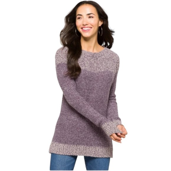 FATE Women's Clairina Textured Pullover Scoop Purple Gray Sweater Size S - Picture 1 of 6